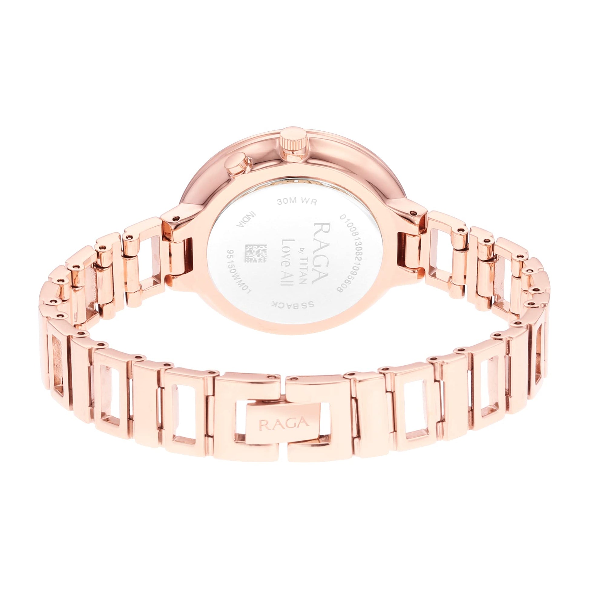 Titan Raga Love All Mother of Pearl Dial Women Silver White Analog Watch with Metal Strap-NS95150WM01 