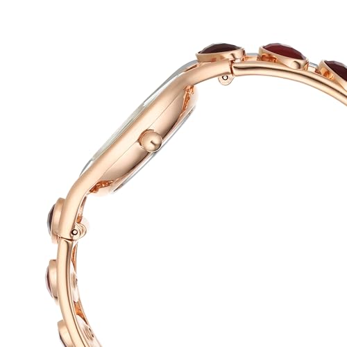 Titan Raga New You Quartz Analog Mother of Pearl Dial Garnet Stone bi-Metal Strap Watch for Women-NS95190KM01/NT95190KM01 