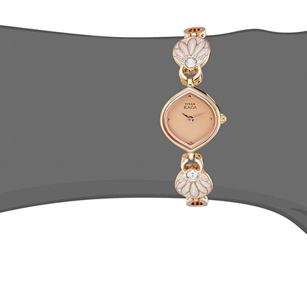 Titan Raga Pink Dial Analog Metal Strap Watch for Women-NS2497WM01/NT2497WM01 