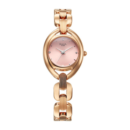 Titan Raga Showstopper 2.0 Quartz Blush Pink Dial Analog Watch for Women-95306WM01 