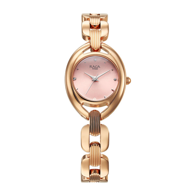 Titan Raga Showstopper 2.0 Quartz Blush Pink Dial Analog Watch for Women-95306WM01 