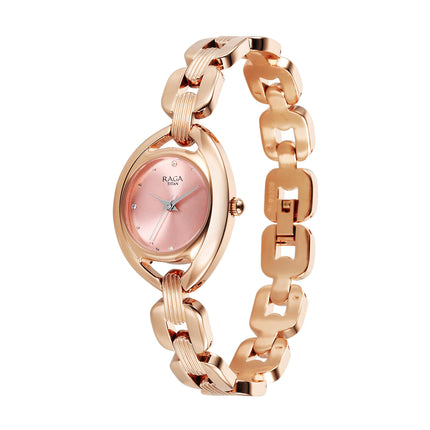 Titan Raga Showstopper 2.0 Quartz Blush Pink Dial Analog Watch for Women-95306WM01 