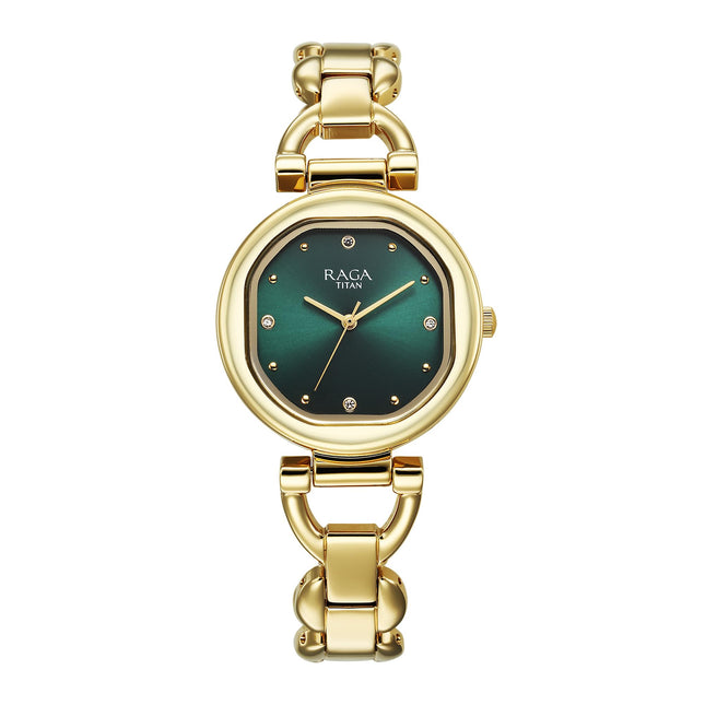 Titan Raga Showstopper 2.0 Quartz Green Dial Analog Watch for Women-95301Ym01 