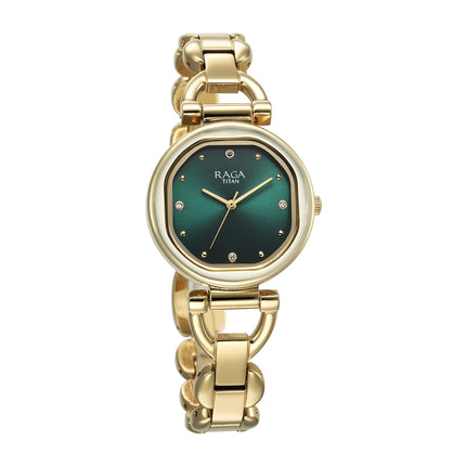 Titan Raga Showstopper 2.0 Quartz Green Dial Analog Watch for Women-95301Ym01 