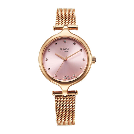 Titan Raga Showstopper 2.0 Quartz Pink Dial Analog Watch for Women-95268WM01/NT95268WM01 