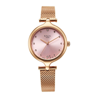 Titan Raga Showstopper 2.0 Quartz Pink Dial Analog Watch for Women-95268WM01/NT95268WM01 