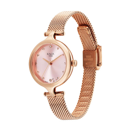 Titan Raga Showstopper 2.0 Quartz Pink Dial Analog Watch for Women-95268WM01/NT95268WM01 