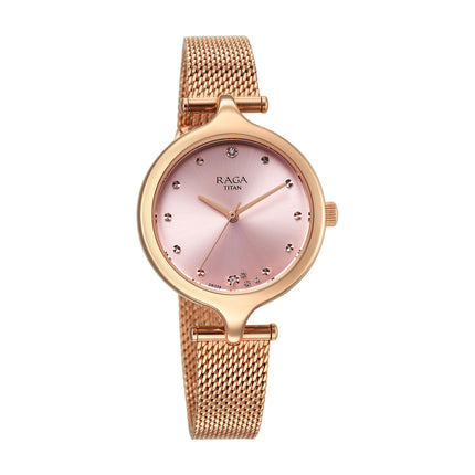Titan Raga Showstopper 2.0 Quartz Pink Dial Analog Watch for Women-95268WM01/NT95268WM01 