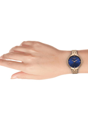 Titan Raga Showstopper Quartz Analog Blue Dial Metal Strap Watch for Women-NS95266WM01 