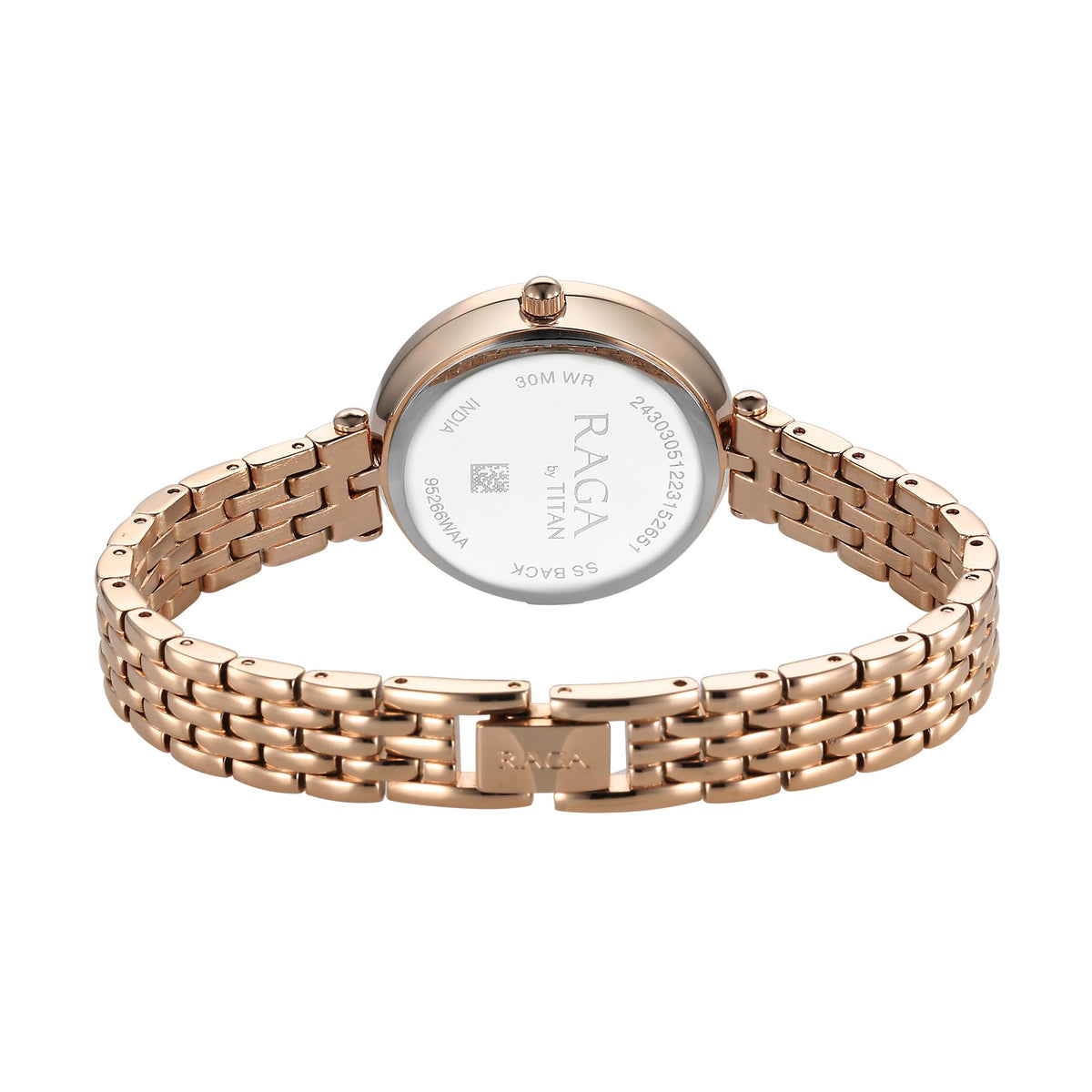 Titan Raga Showstopper Quartz Analog Blue Dial Metal Strap Watch for Women-NS95266WM01/NT95266WM01 