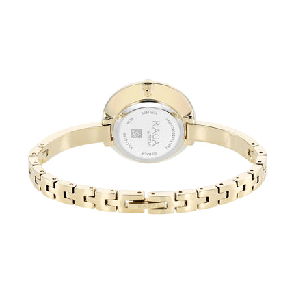 Titan Raga Showstopper Quartz Analog Green Dial Metal Strap Watch for Women-95271YM01/NT95271YM01 