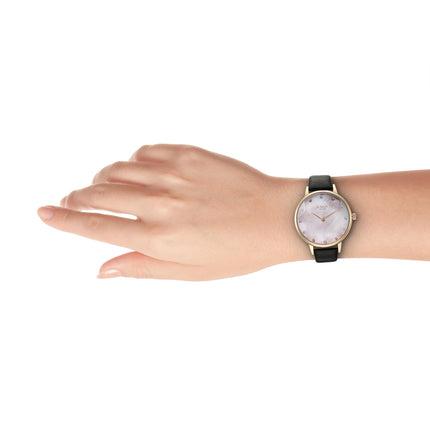 Titan Raga Showstopper Quartz Analog Mother of Pearl Dial Leather Strap Watch for Women-95274WL01/NT95274WL01 