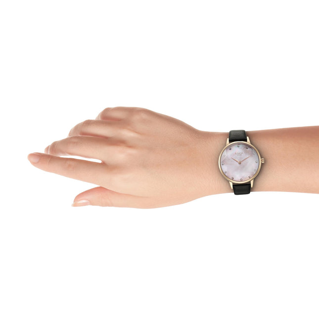 Titan Raga Showstopper Quartz Analog Mother of Pearl Dial Leather Strap Watch for Women-95274WL01/NT95274WL01 