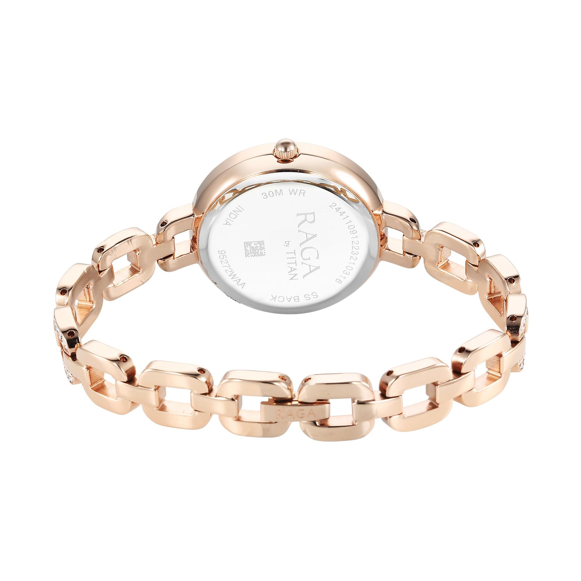 Titan Raga Showstopper Quartz Analog Mother of Pearl Dial Metal Strap Watch for Women-NS95272WM01 