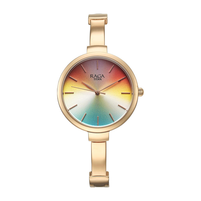 Titan Raga Showstopper Quartz Analog Multicoloured Dial Metal Strap Watch for Women-95273WM01/NT95273WM01 