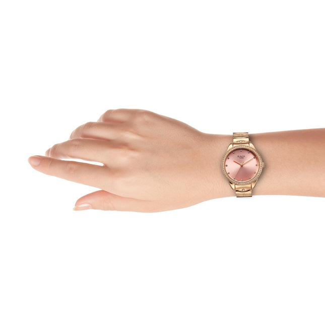 Titan Raga Showstopper Quartz Analog Pink Dial Metal Strap Watch for Women-NS95281WM01/NT95281WM01 