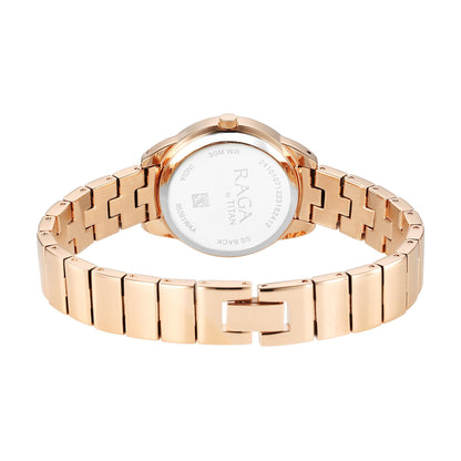 Titan Raga Showstopper Quartz Analog Pink Dial Metal Strap Watch for Women-NS95281WM01/NT95281WM01 