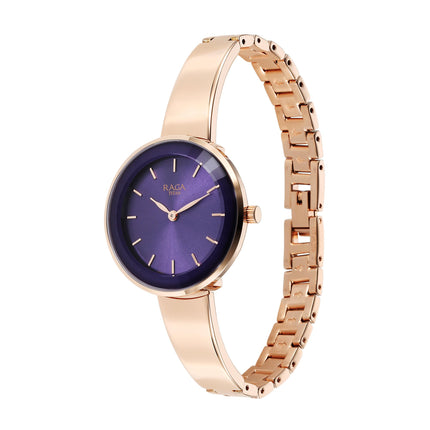 Titan Raga Showstopper Quartz Analog Purple Dial Metal Strap Watch for Women-95276WM01/NT95276WM01 