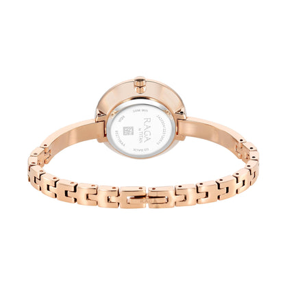 Titan Raga Showstopper Quartz Analog Purple Dial Metal Strap Watch for Women-NS95271WM01/NT95271WM01 