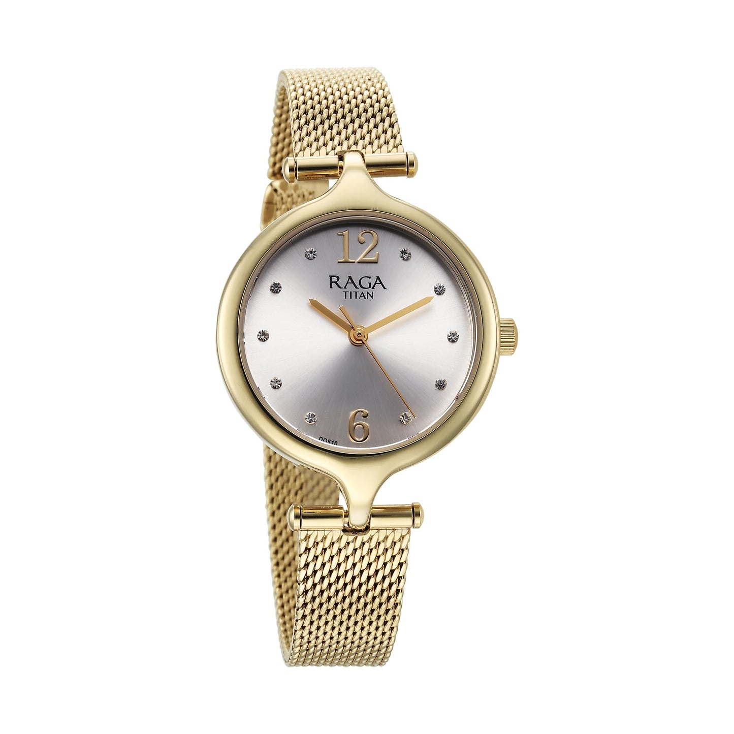 Titan Raga Showstopper Quartz Analog Silver Dial Metal Strap Watch for Women-95268YM01 