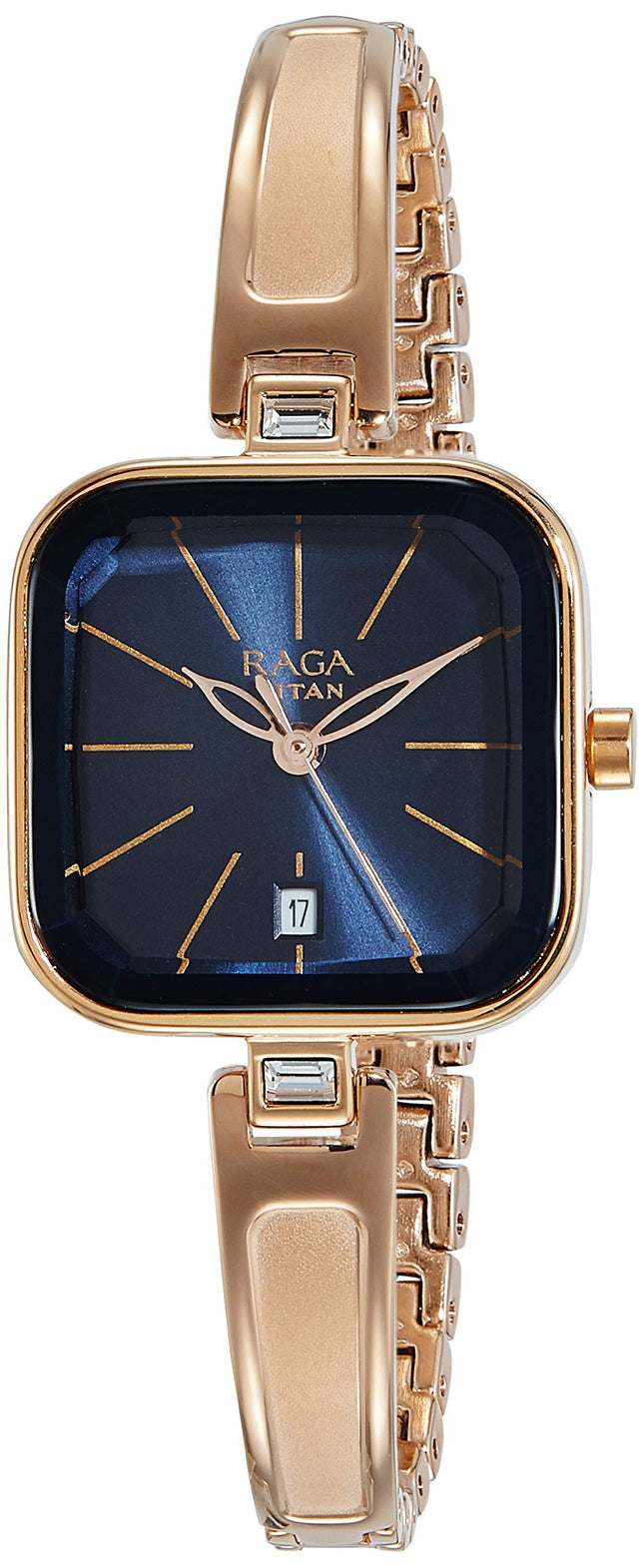 Titan Raga Viva Blue Dial Analog Date Metal Strap watch for Women-NS2607WM02/NT2607WM02 
