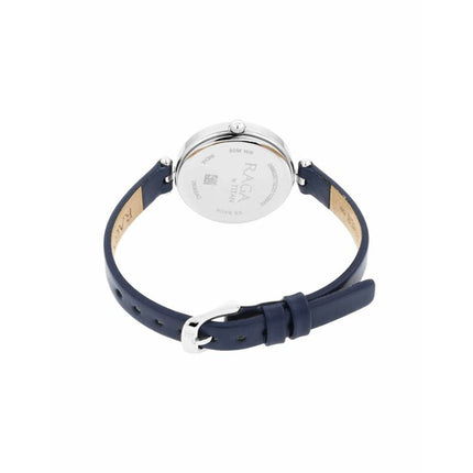 Titan Raga Viva Blue Dial Analog Leather Strap Watch for Women-NS2606SL02/NT2606SL02 