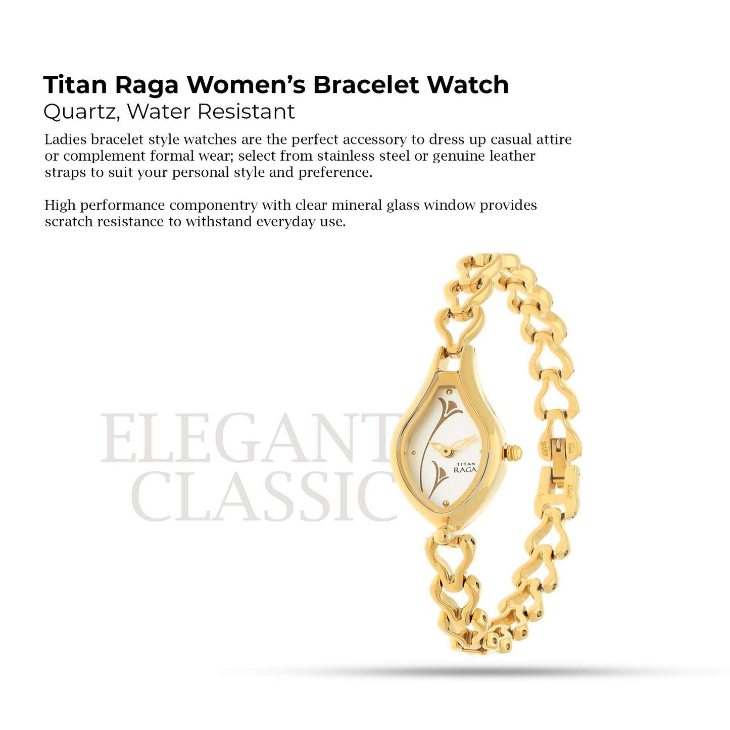 Titan Raga White Dial Women Analog Watch With Metal Strap-NS2457YM01 