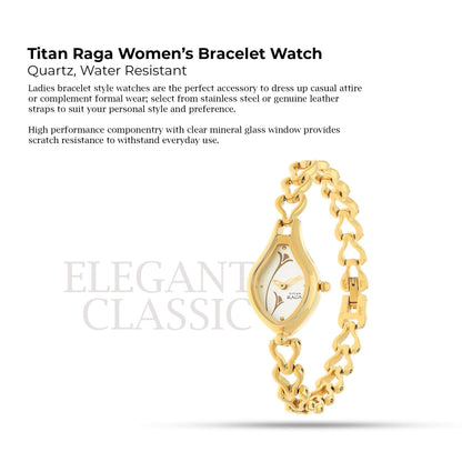 Titan Raga White Dial Women Analog Watch With Metal Strap-NS2457YM01 
