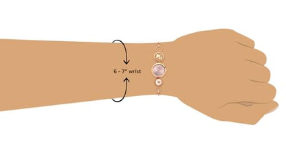 Titan Raga Women's Grace Analog Watch: Mother of Pearl Pink Dial & Rose Gold Band Ornate Bracelet Metal Watch-NS2606WM09 
