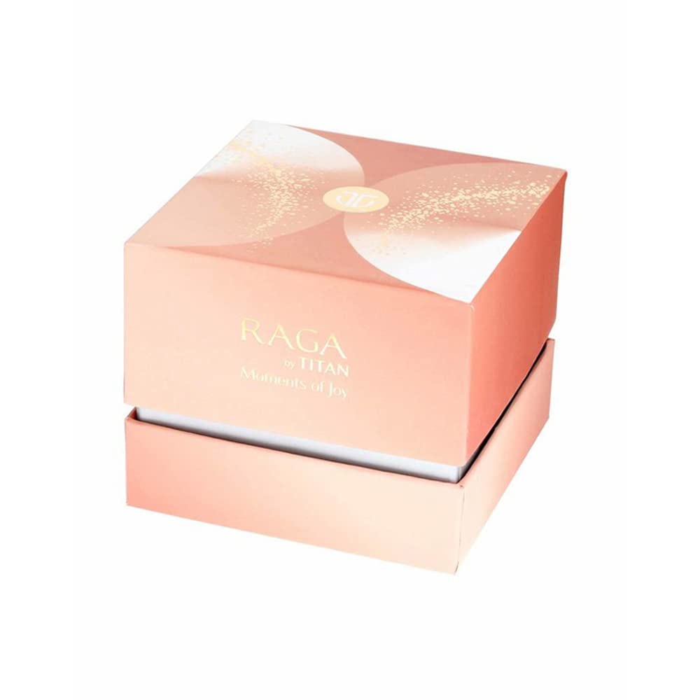 Titan Raga Women's Grace Analog Watch: Mother of Pearl Pink Dial & Rose Gold Band Ornate Bracelet Metal Watch-NS2606WM09 