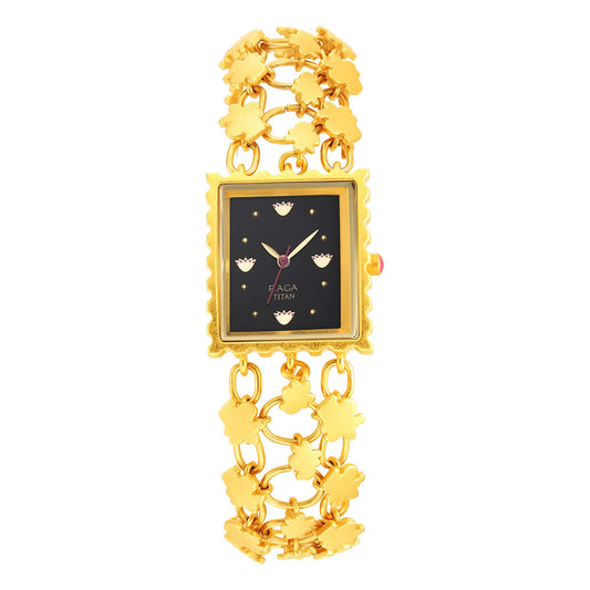 Titan Raga X Masaba Black Dial Analog Steel and Metal Strap Watch for Women-NS95173YM01 