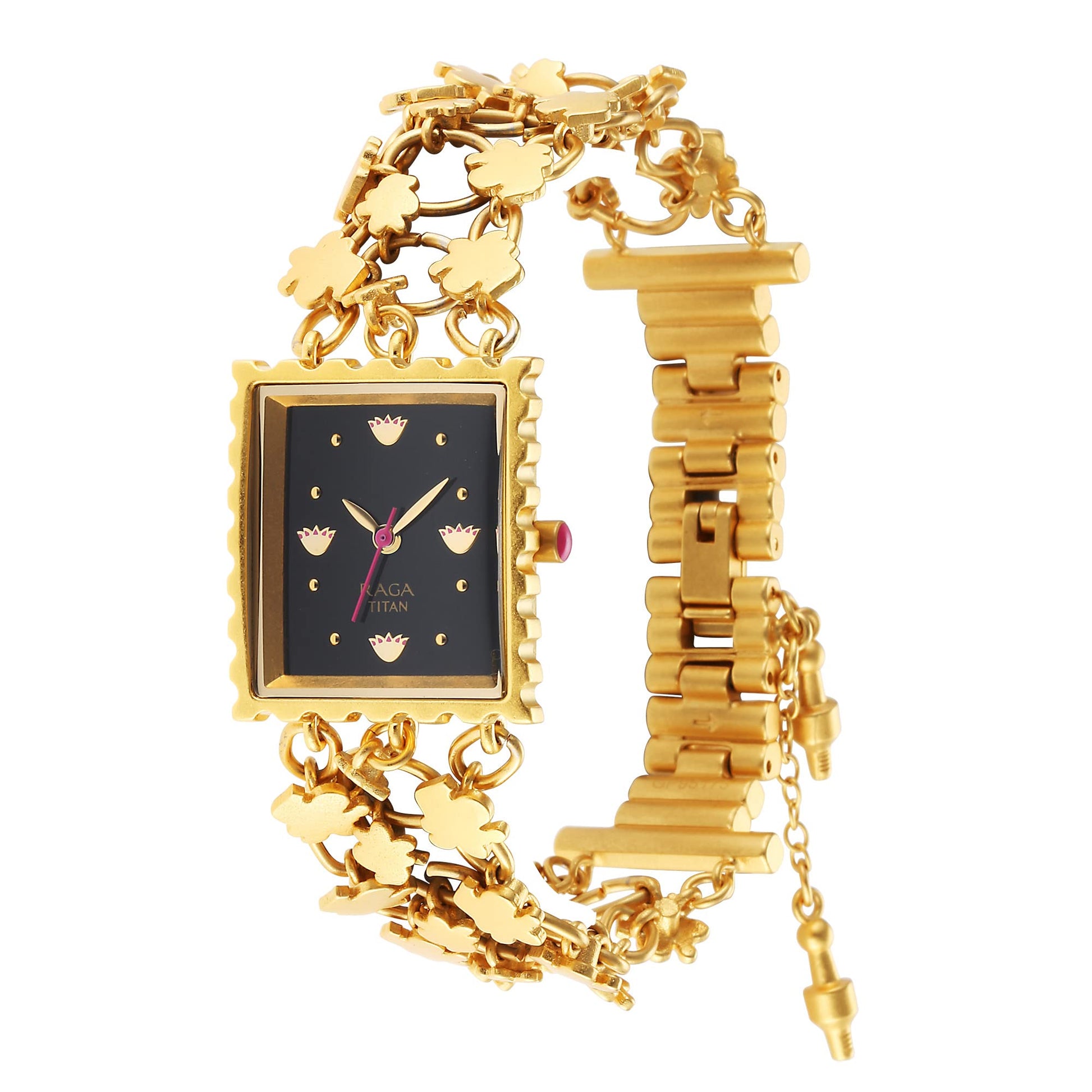 Titan Raga X Masaba Black Dial Analog Steel and Metal Strap Watch for Women-NS95173YM01 