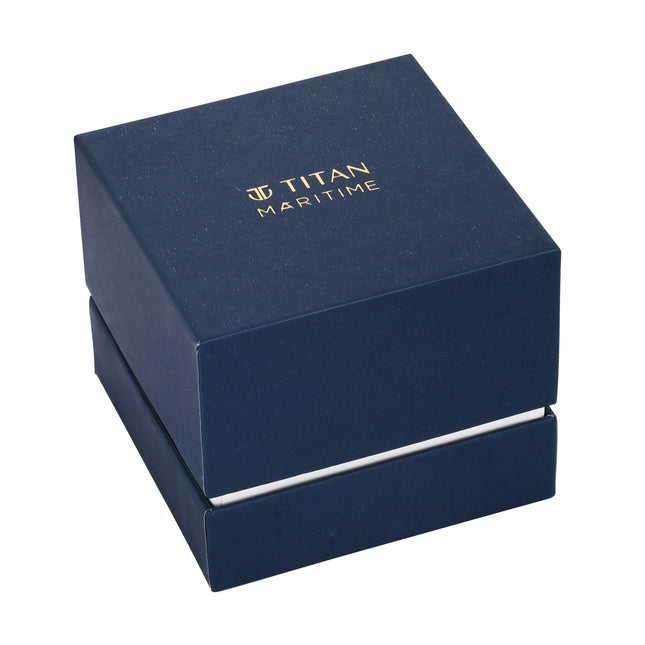 Titan Regalia Maritime Blue Dial Quartz Multifunction Stainless Steel Strap Watch for Men-NS1873KM02/NT1873KM02 