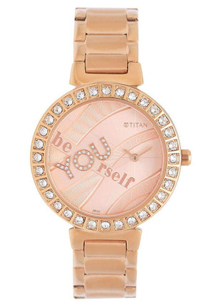 Titan Self Expression Analog Rose Gold Dial Women Watch with Stainless Steel Strap-NM95110WM01 