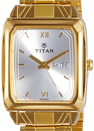 Titan Stainless Steel Karishma Analog Multi-Colour Dial Men's Watch-Nl1581Ym04/Np1581Ym04, Band Color:Gold 