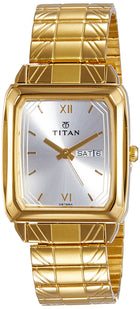 Titan Stainless Steel Karishma Analog Multi-Colour Dial Men's Watch-Nl1581Ym04/Np1581Ym04, Band Color:Gold 