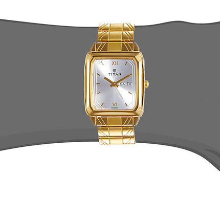 Titan Stainless Steel Karishma Analog Multi-Colour Dial Men's Watch-Nl1581Ym04/Np1581Ym04, Band Color:Gold 
