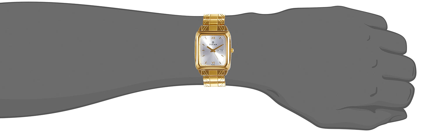 Titan Stainless Steel Karishma Analog Multi-Colour Dial Men's Watch-Nl1581Ym04/Np1581Ym04, Band Color:Gold 