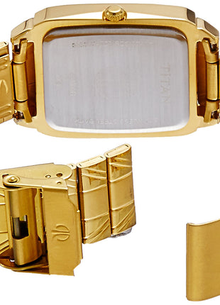 Titan Stainless Steel Karishma Analog Multi-Colour Dial Men's Watch-Nl1581Ym04/Np1581Ym04, Band Color:Gold 