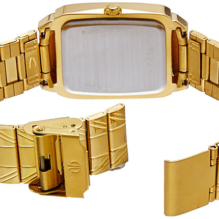 Titan Stainless Steel Karishma Analog Multi-Colour Dial Men's Watch-Nl1581Ym04/Np1581Ym04, Band Color:Gold 