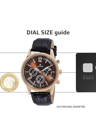 Titan Stainless Steel Neo Analog Silver Dial Men's Watch-Nl1734Wl01/Np1734Wl01, Band Color:Brown 