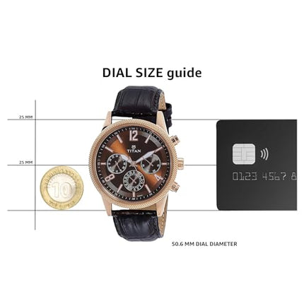 Titan Stainless Steel Neo Analog Silver Dial Men's Watch-Nl1734Wl01/Np1734Wl01, Band Color:Brown 