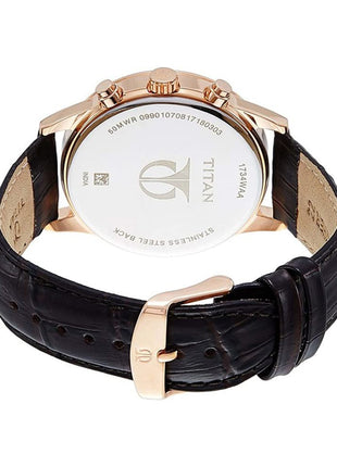 Titan Stainless Steel Neo Analog Silver Dial Men's Watch-Nl1734Wl01/Np1734Wl01, Band Color:Brown 