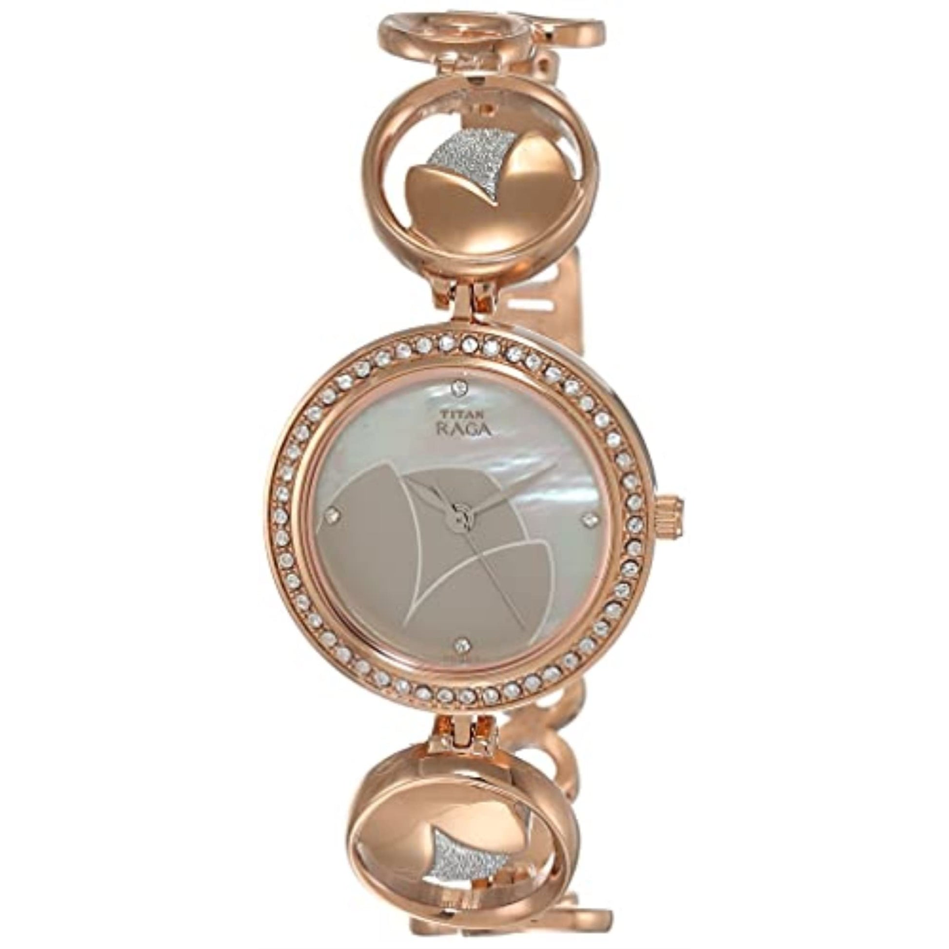 Titan Stainless Steel Raga Analog Mother Of Pearl Dial Women's Watch Nm2539Km01/Nn2539Km01/Np2539Km01, Band Color:Multicolor 