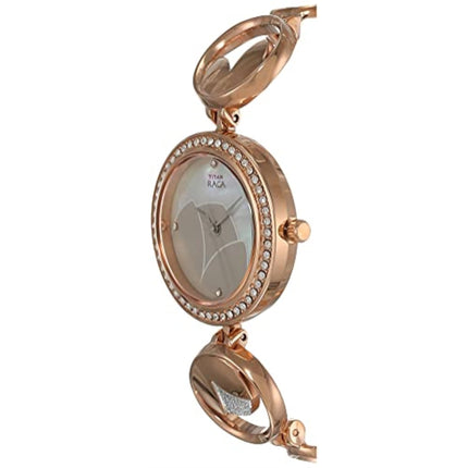 Titan Stainless Steel Raga Analog Mother Of Pearl Dial Women's Watch Nm2539Km01/Nn2539Km01/Np2539Km01, Band Color:Multicolor 