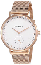 Titan Women Metal Analog White Dial Watch-95142Wm01/Np95142Wm01, Band Color-Rose Gold 