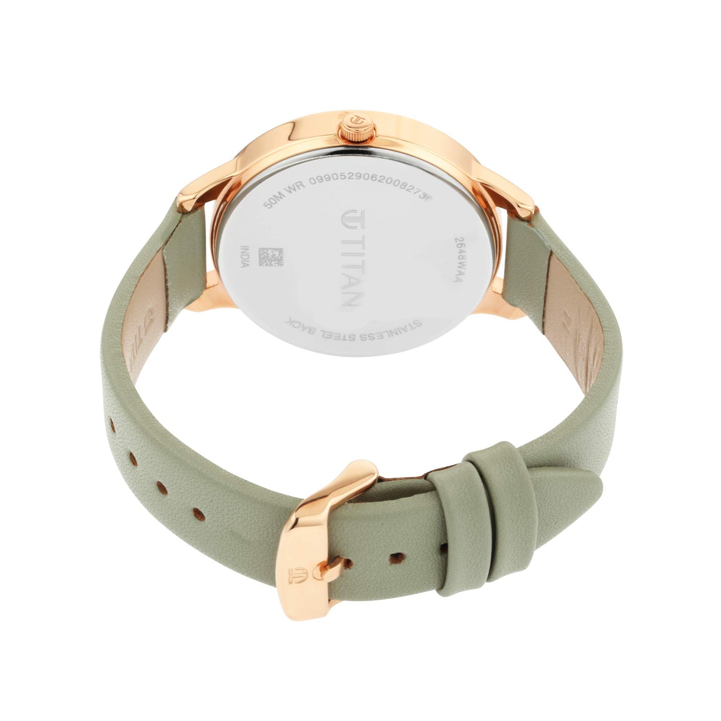 Titan Women's Precision Simplicity Analog Watch: Green Gradient Dial with Leather Strap-NS2648WL01 