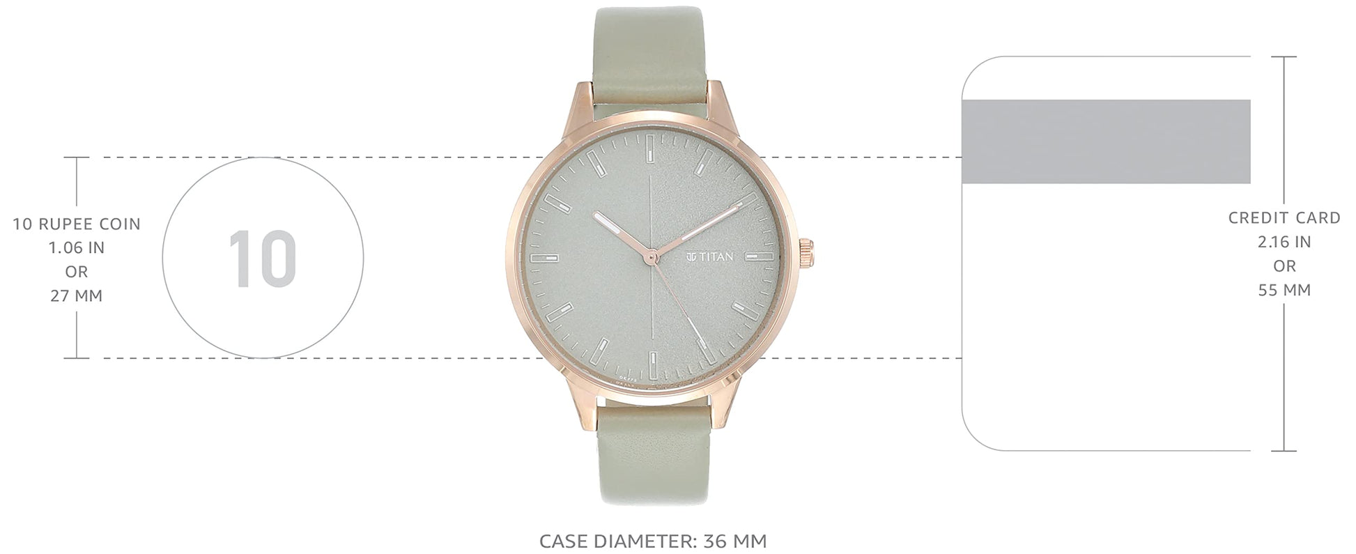 Titan Women's Precision Simplicity Analog Watch: Green Gradient Dial with Leather Strap-NS2648WL01 