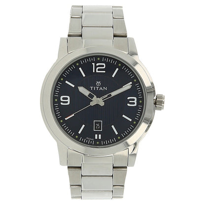 Titan Workwear Urban Refinement Quartz Analog Midnight Blue Dial with Silver Stainless Steel Strap Watch for Men - NT1730SM03 