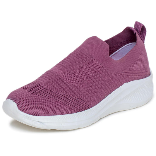 Trase Womens Slip On Shoes Pink Lightweight Breathable Knit Upper For Walking 
